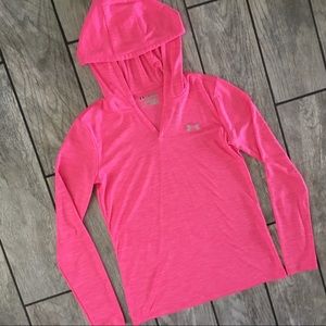 Under Armour Long Sleeve Hoodie T-Shirt X Pink